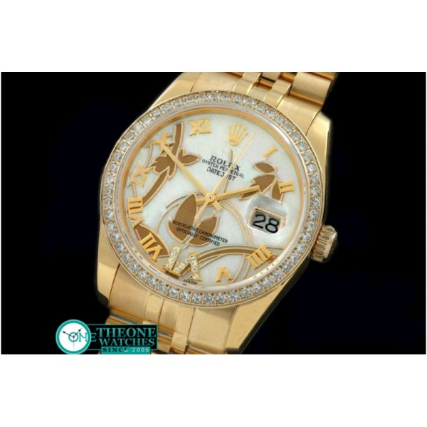 Rolex - 2011 Flora Jubilee/Diam YG P-White Swiss Eta 2836-2