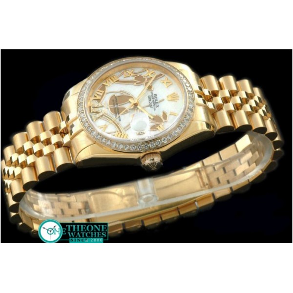 Rolex - 2011 Flora Jubilee/Diam YG P-White Swiss Eta 2836-2