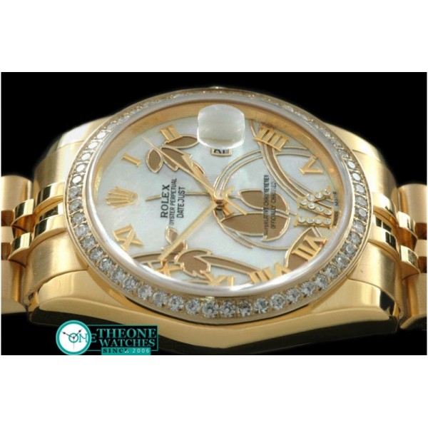 Rolex - 2011 Flora Jubilee/Diam YG P-White Swiss Eta 2836-2