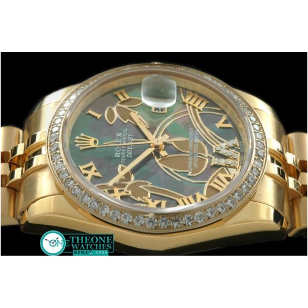 Rolex - 2011 Flora Jubilee/Diam YG M-Green Swiss Eta 2836-2