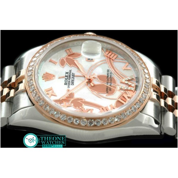 Rolex - 2011 Flora Jubilee/Diam SS/RG P-White Swiss Eta 2836-2