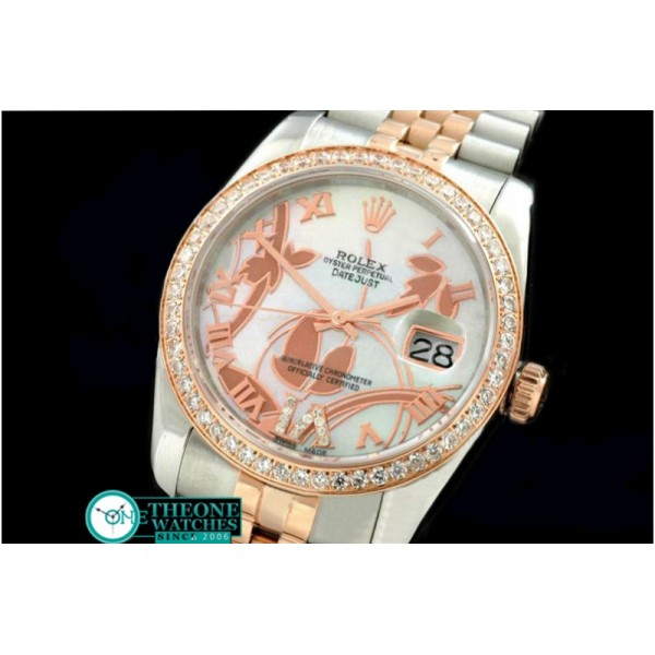 Rolex - 2011 Flora Jubilee/Diam SS/RG P-White Swiss Eta 2836-2