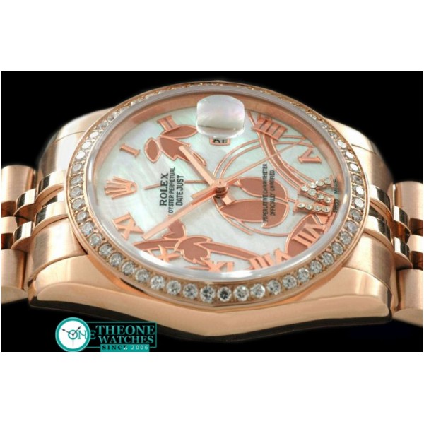 Rolex - 2011 Flora Jubilee/Diam RG P-White Swiss Eta 2836-2