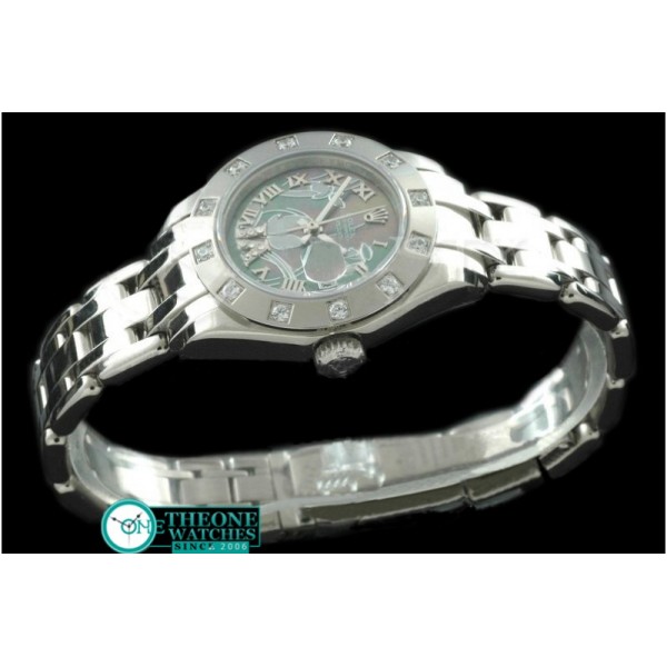 Rolex -2011 Flora 12-Diam SS M-Green Swiss Eta 2671-2