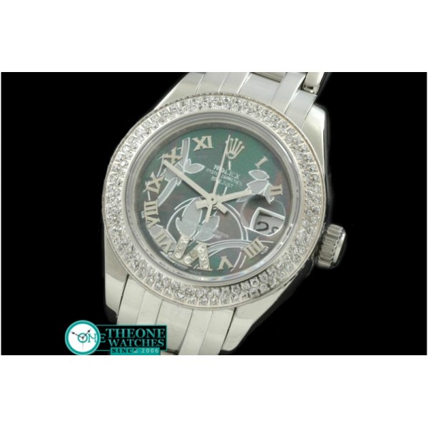 Rolex - 2011 Flora 2Diam SS M-Greem Swiss Eta 2671-2