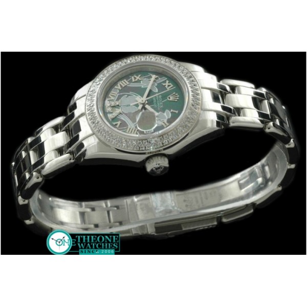 Rolex - 2011 Flora 2Diam SS M-Greem Swiss Eta 2671-2