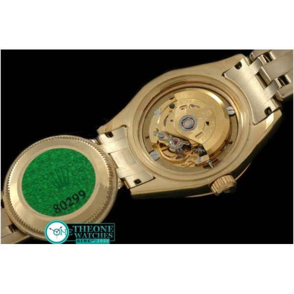 Rolex - 2011 Flora 12-Diam YG P-White Swiss Eta 2671-2