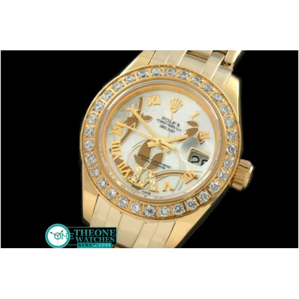 Rolex - 2011 Flora Diam YG P-White Swiss Eta 2671-2