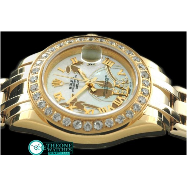 Rolex - 2011 Flora Diam YG P-White Swiss Eta 2671-2