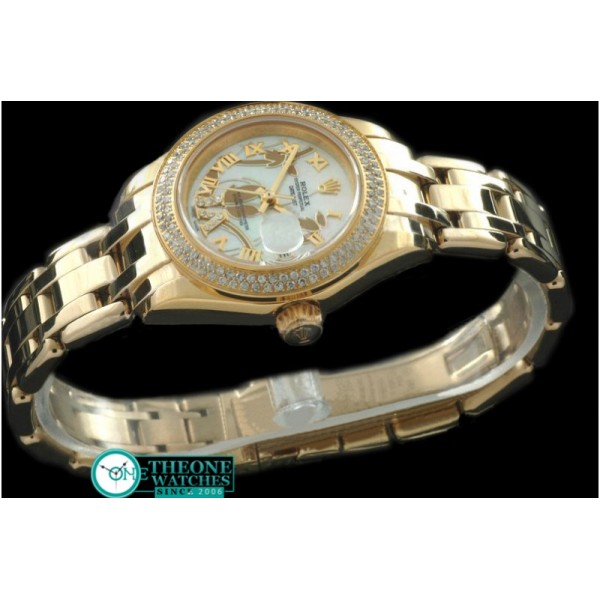 Rolex - 2011 Flora 2Diam YG P-White Swiss Eta 2671-2