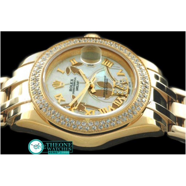 Rolex - 2011 Flora 2Diam YG P-White Swiss Eta 2671-2