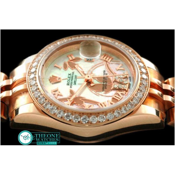 Rolex - 2011 Flora Jubilee/Diam RG P-White Swiss Eta