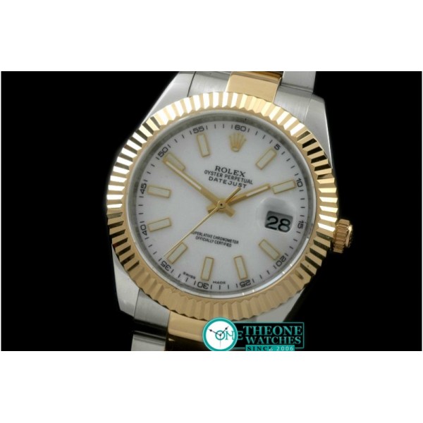 Rolex - SS/YG Oyster Fluted P-White Sticks Asian Eta 2836-2