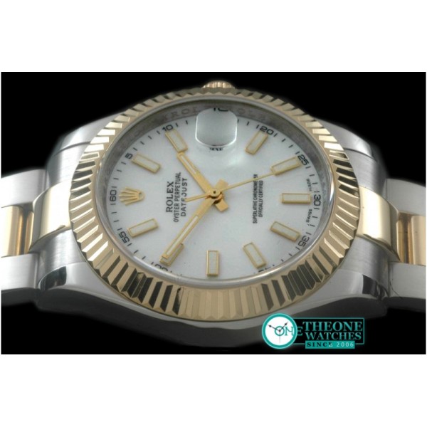 Rolex - SS/YG Oyster Fluted P-White Sticks Asian Eta 2836-2