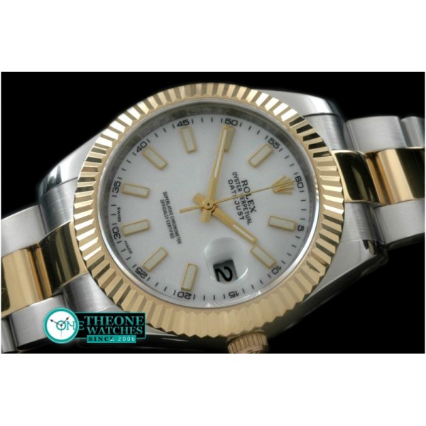 Rolex - SS/YG Oyster Fluted P-White Sticks Asian Eta 2836-2