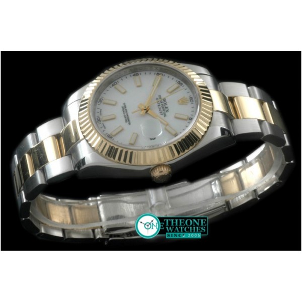 Rolex - SS/YG Oyster Fluted P-White Sticks Asian Eta 2836-2