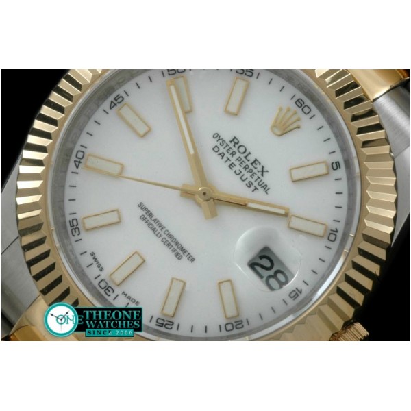 Rolex - SS/YG Oyster Fluted P-White Sticks Asian Eta 2836-2