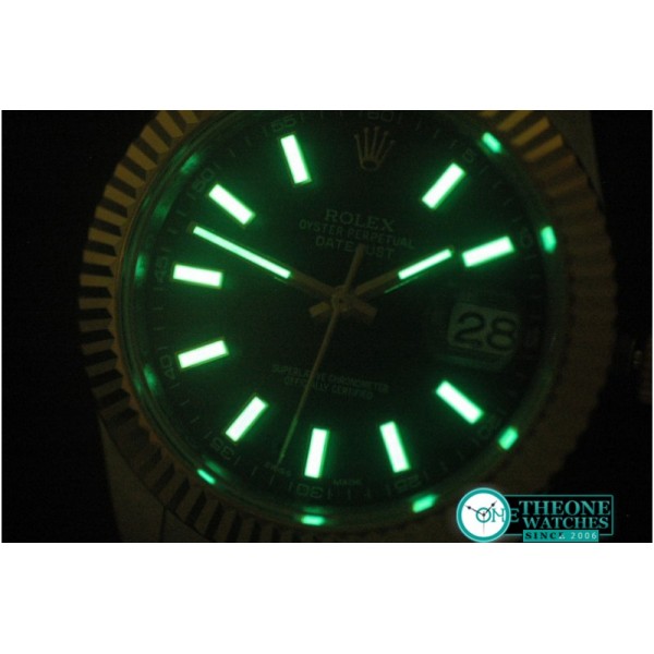 Rolex - SS/YG Oyster Fluted Black Sticks Asian Eta 2836-2