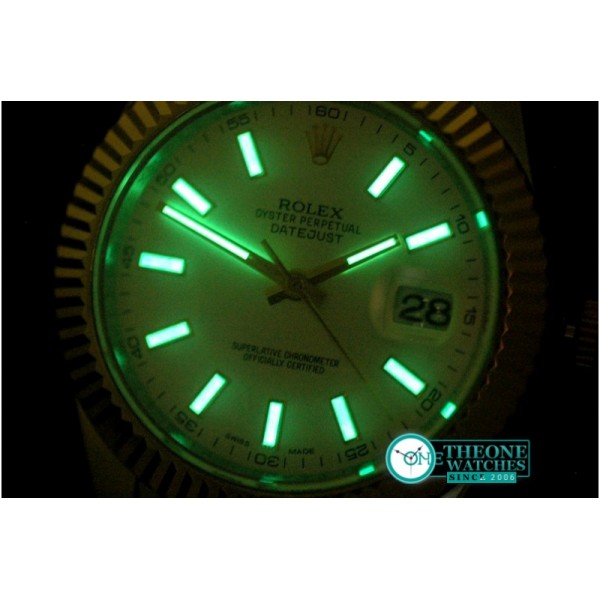 Rolex - SS/YG Oyster Fluted White Sticks Asian Eta 2836-2