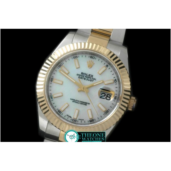 Rolex - SS/YG Oyster Fluted M-White Sticks Asian Eta 2836-2