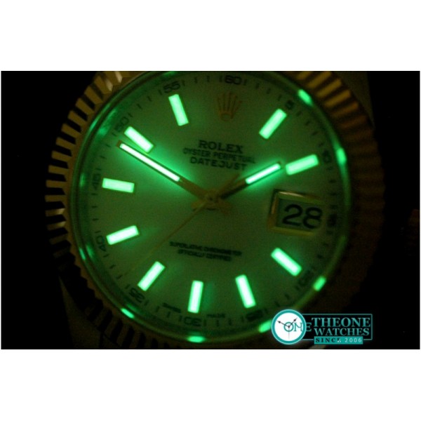 Rolex - SS/YG Oyster Fluted M-White Sticks Asian Eta 2836-2