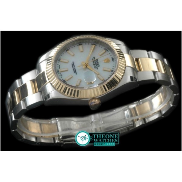 Rolex - SS/YG Oyster Fluted M-White Sticks Asian Eta 2836-2