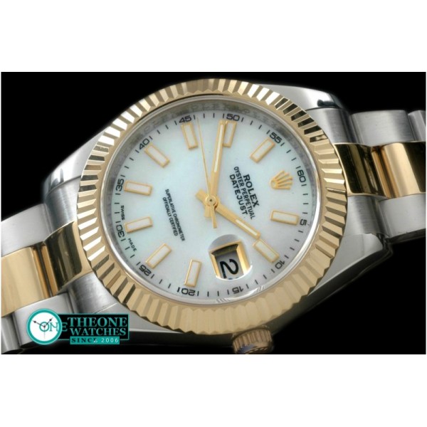 Rolex - SS/YG Oyster Fluted M-White Sticks Asian Eta 2836-2