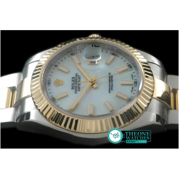 Rolex - SS/YG Oyster Fluted M-White Sticks Asian Eta 2836-2