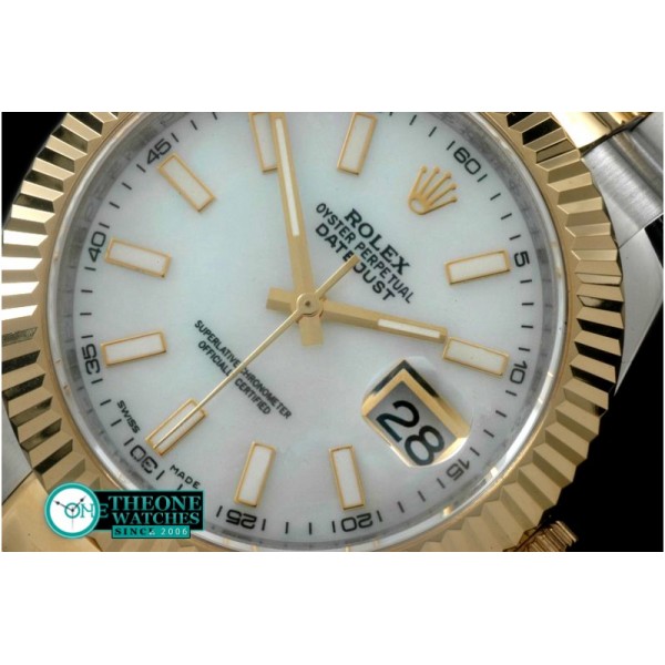Rolex - SS/YG Oyster Fluted M-White Sticks Asian Eta 2836-2