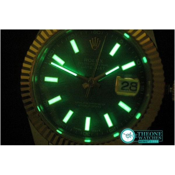 Rolex - SS/YG Oyster Fluted M-Black Sticks Asian Eta 2836-2