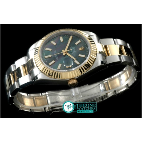 Rolex - SS/YG Oyster Fluted M-Black Sticks Asian Eta 2836-2