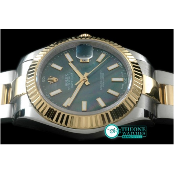 Rolex - SS/YG Oyster Fluted M-Black Sticks Asian Eta 2836-2