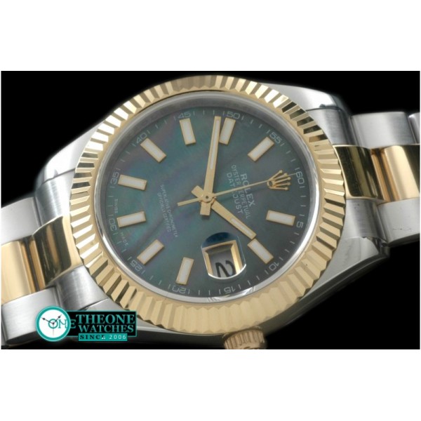 Rolex - SS/YG Oyster Fluted M-Black Sticks Asian Eta 2836-2