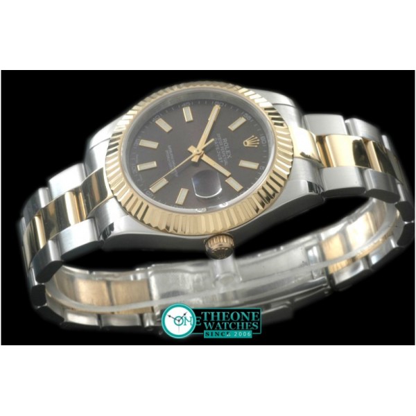 Rolex - SS/YG Oyster Fluted Grey Sticks Asian Eta 2836-2
