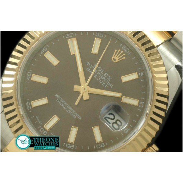 Rolex - SS/YG Oyster Fluted Grey Sticks Asian Eta 2836-2