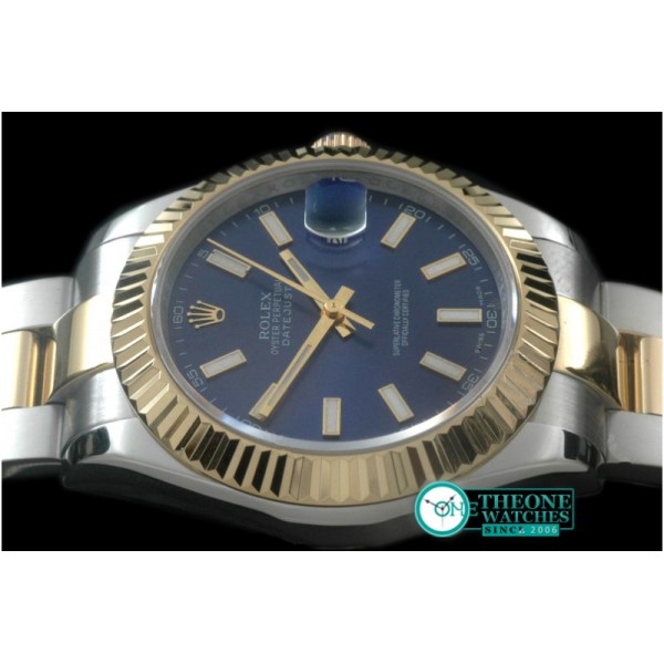 Rolex - SS/YG Oyster Fluted Blue Sticks Asian Eta 2836-2