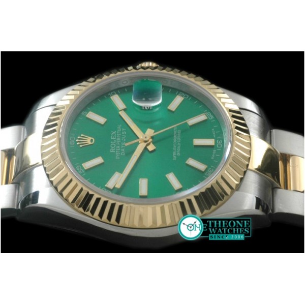 Rolex - SS/YG Oyster Fluted Green Sticks Asian Eta 2836-2