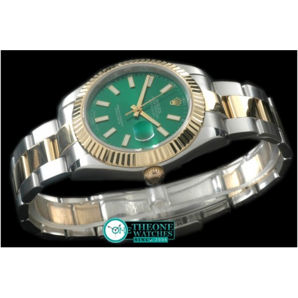 Rolex - SS/YG Oyster Fluted Green Sticks Asian Eta 2836-2