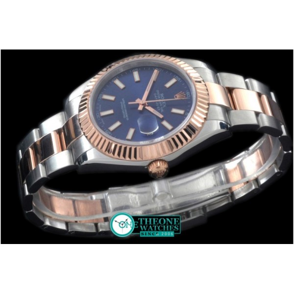 Rolex - SS/RG Oyster Fluted Blue Sticks Asian Eta 2836-2
