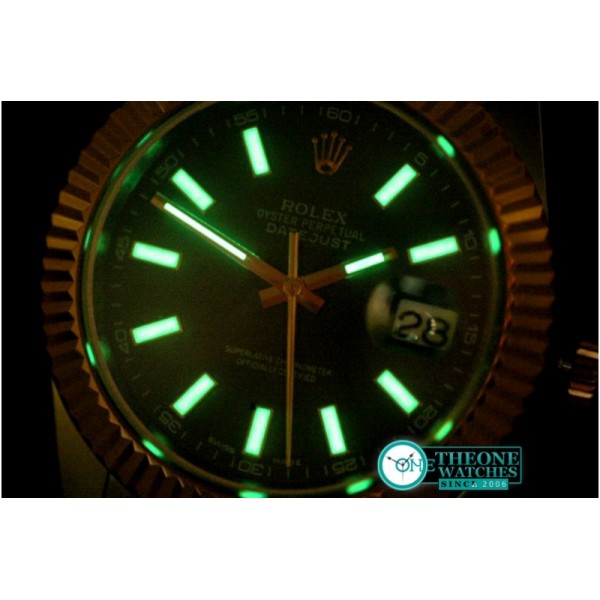 Rolex - SS/RG Oyster Fluted Grey Sticks Asian Eta 2836-2