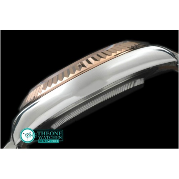 Rolex - SS/RG Oyster Fluted Black Num Asian Eta 2836-2