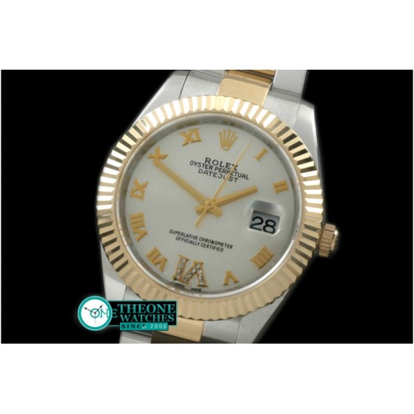 Rolex - SS/YG Oyster Fluted White Roman Asian Eta 2836-2