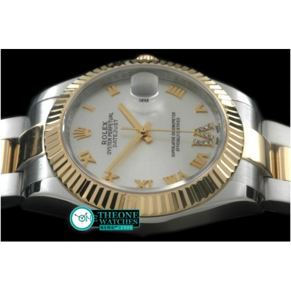 Rolex - SS/YG Oyster Fluted White Roman Asian Eta 2836-2