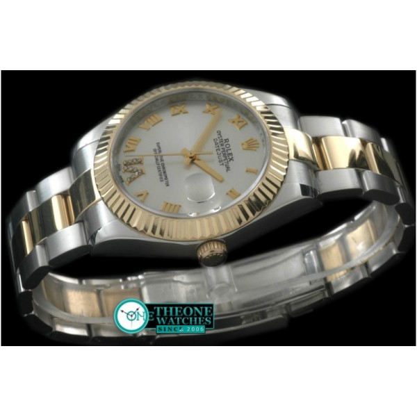 Rolex - SS/YG Oyster Fluted White Roman Asian Eta 2836-2