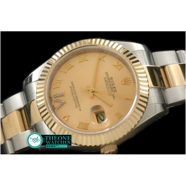 Rolex - SS/YG Oyster Fluted Gold Roman Asian Eta 2836-2