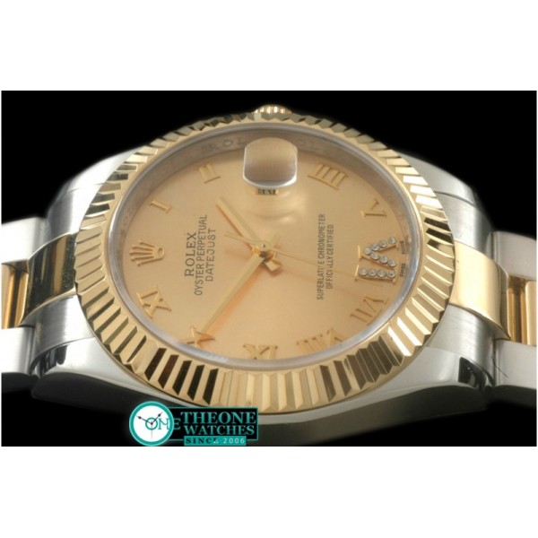 Rolex - SS/YG Oyster Fluted Gold Roman Asian Eta 2836-2