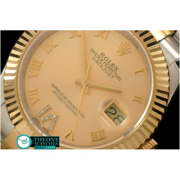 Rolex - SS/YG Oyster Fluted Gold Roman Asian Eta 2836-2