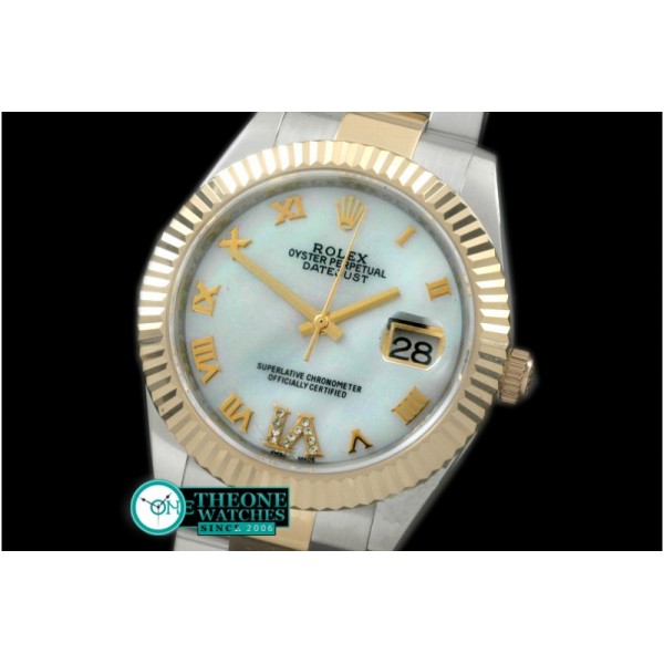 Rolex - SS/YG Oyster Fluted M-White Roman Asian Eta 2836-2