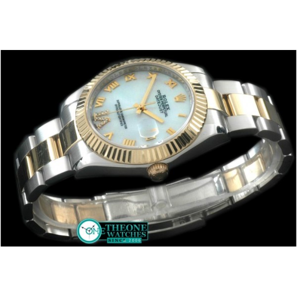 Rolex - SS/YG Oyster Fluted M-White Roman Asian Eta 2836-2