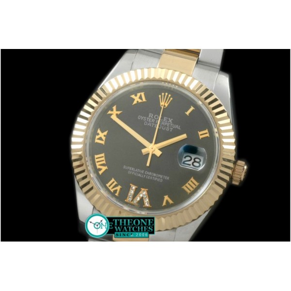 Rolex - SS/YG Oyster Fluted Grey Roman Asian Eta 2836-2